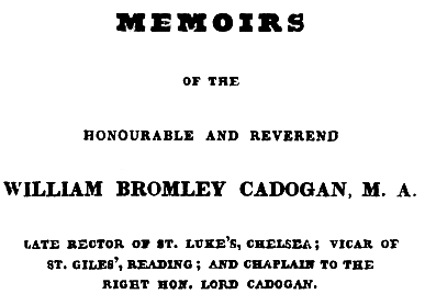 Memoirs Cadogan